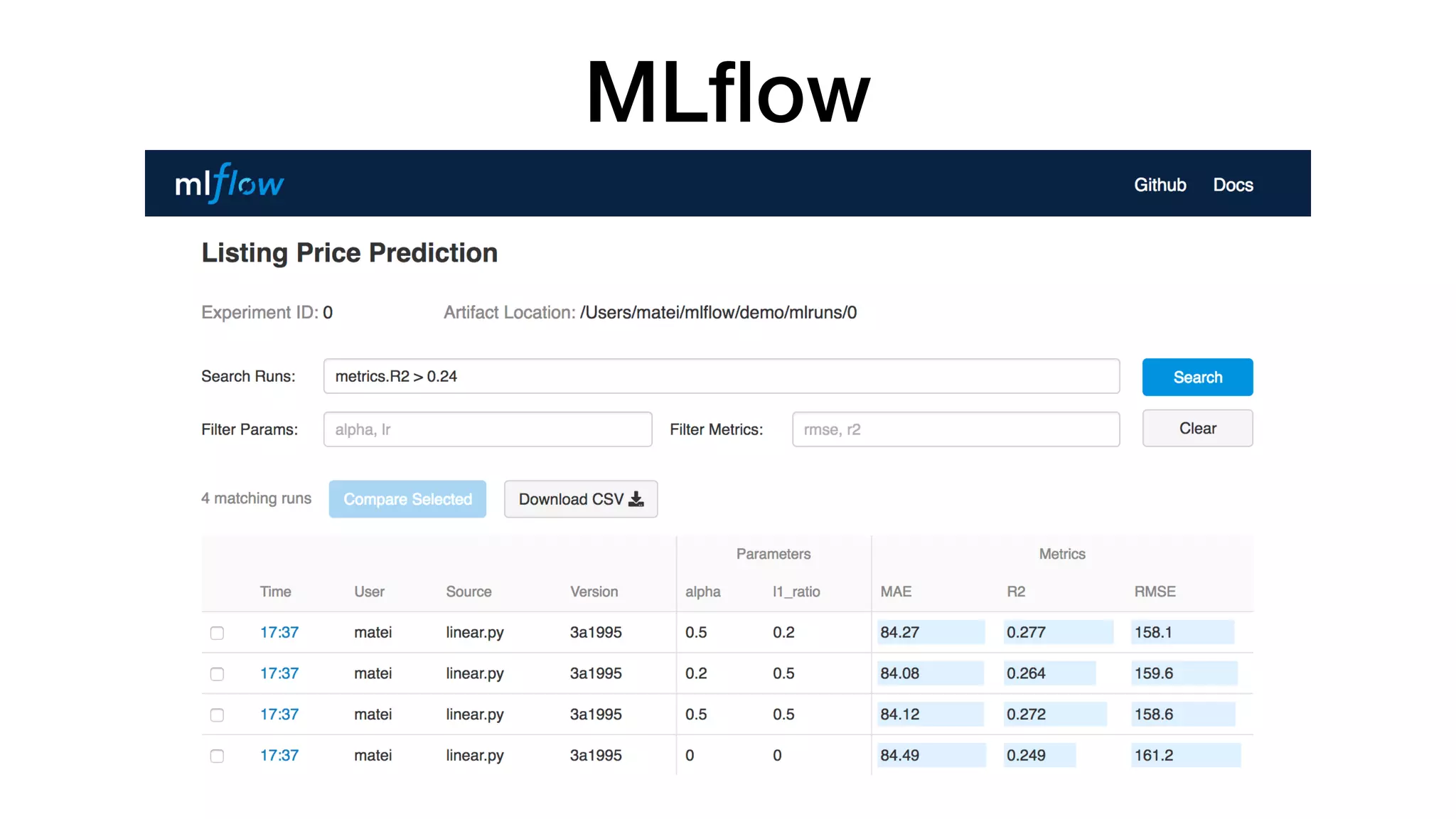 MLﬂow
 