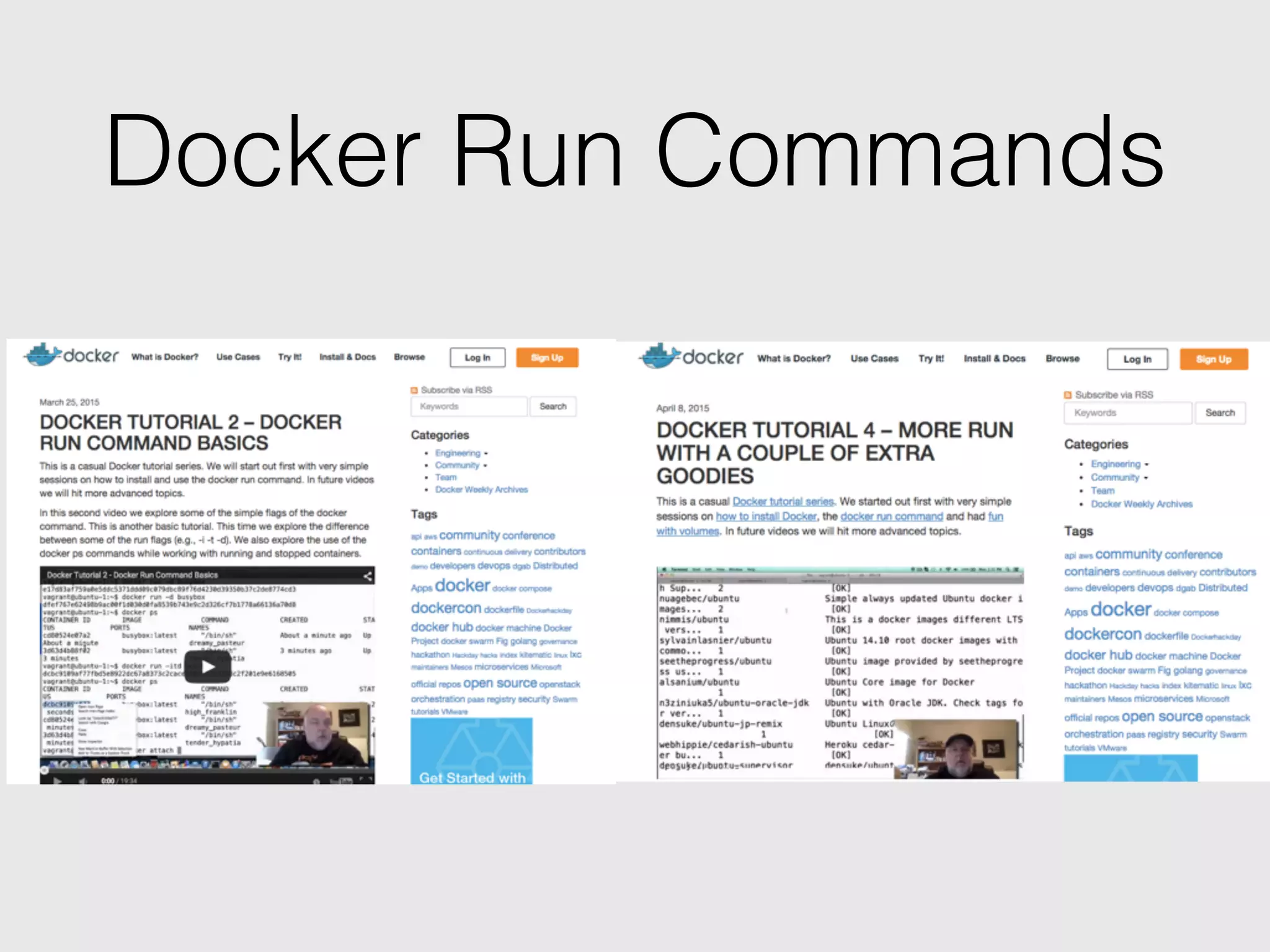 Docker Run Commands
 