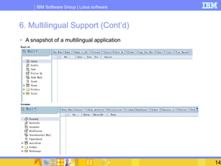 6. Multilingual Support (Cont’d) <ul><li>A snapshot of a multilingual application </li></ul>