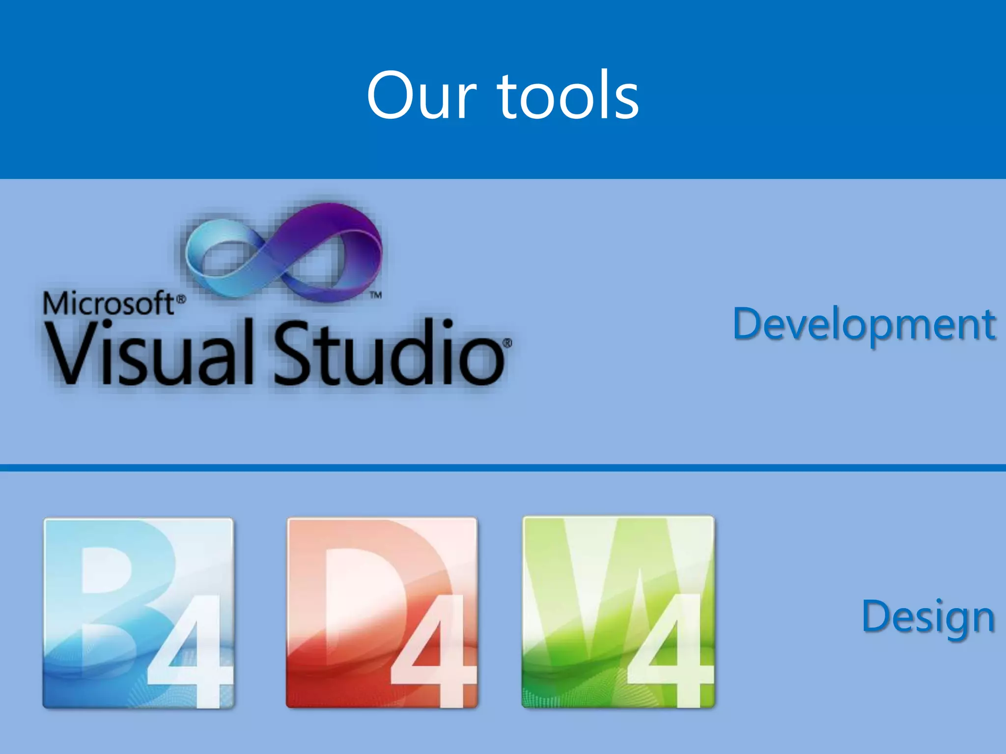 Development
Our tools
Design