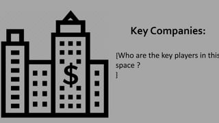 Key Companies:
{Who are the key players in this
space ?
}
 