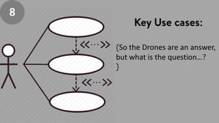 So the Drones are an answer,
but what is the question…
 
