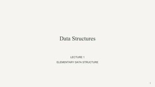 Comprehensive Introduction to Elementary Data Structures and Their ...