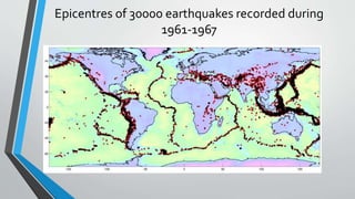 Epicentres of 30000 earthquakes recorded during
1961-1967
 
