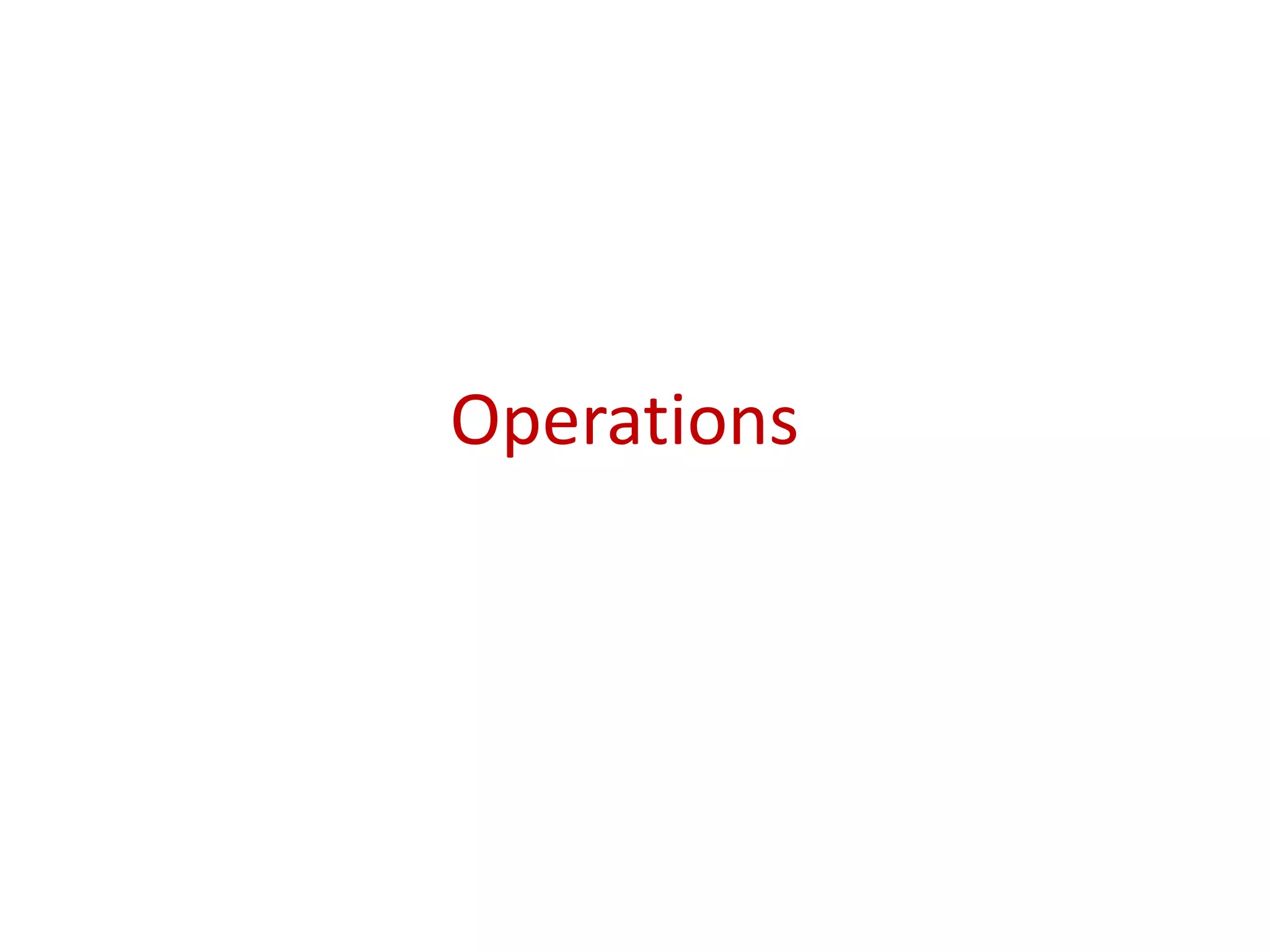 Operations
 