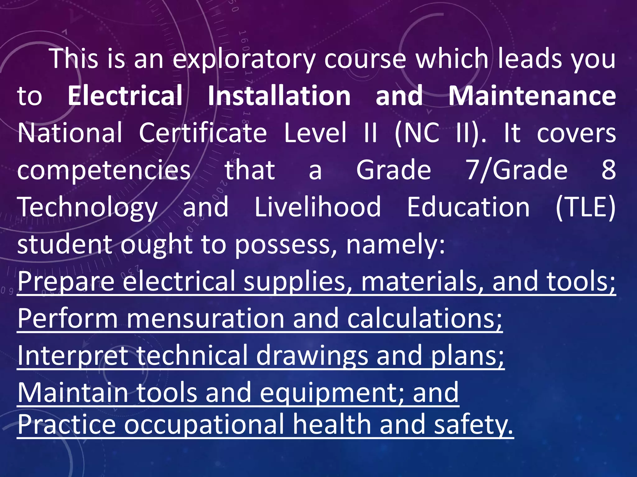 Introduction to Electrical Installation and Maintenance | PPTX