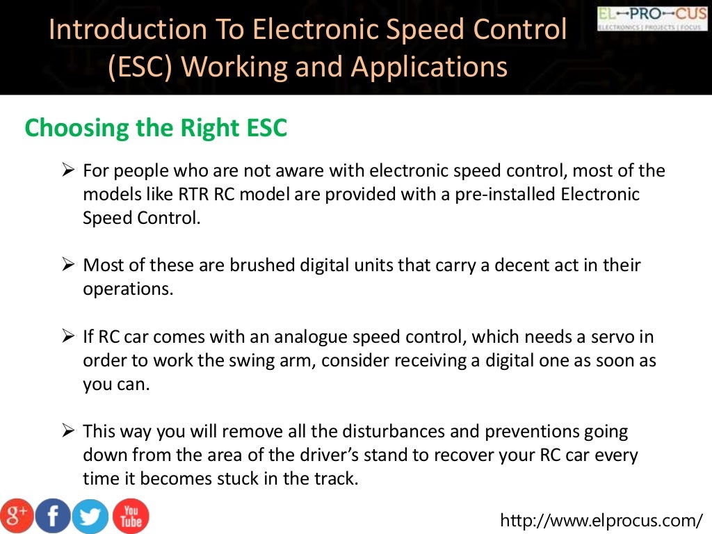 Electronic Speed Control (ESC) Circuits, Working And Applications