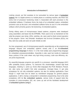 Introduction to embedded c | DOCX