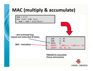 MAC (multiply & accumulate)
 