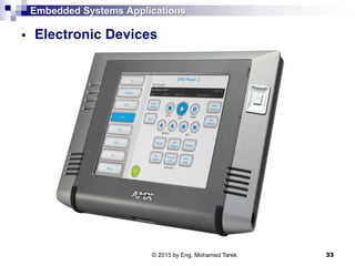 Embedded Systems Applications
 Electronic Devices
33© 2015 by Eng. Mohamed Tarek.
 