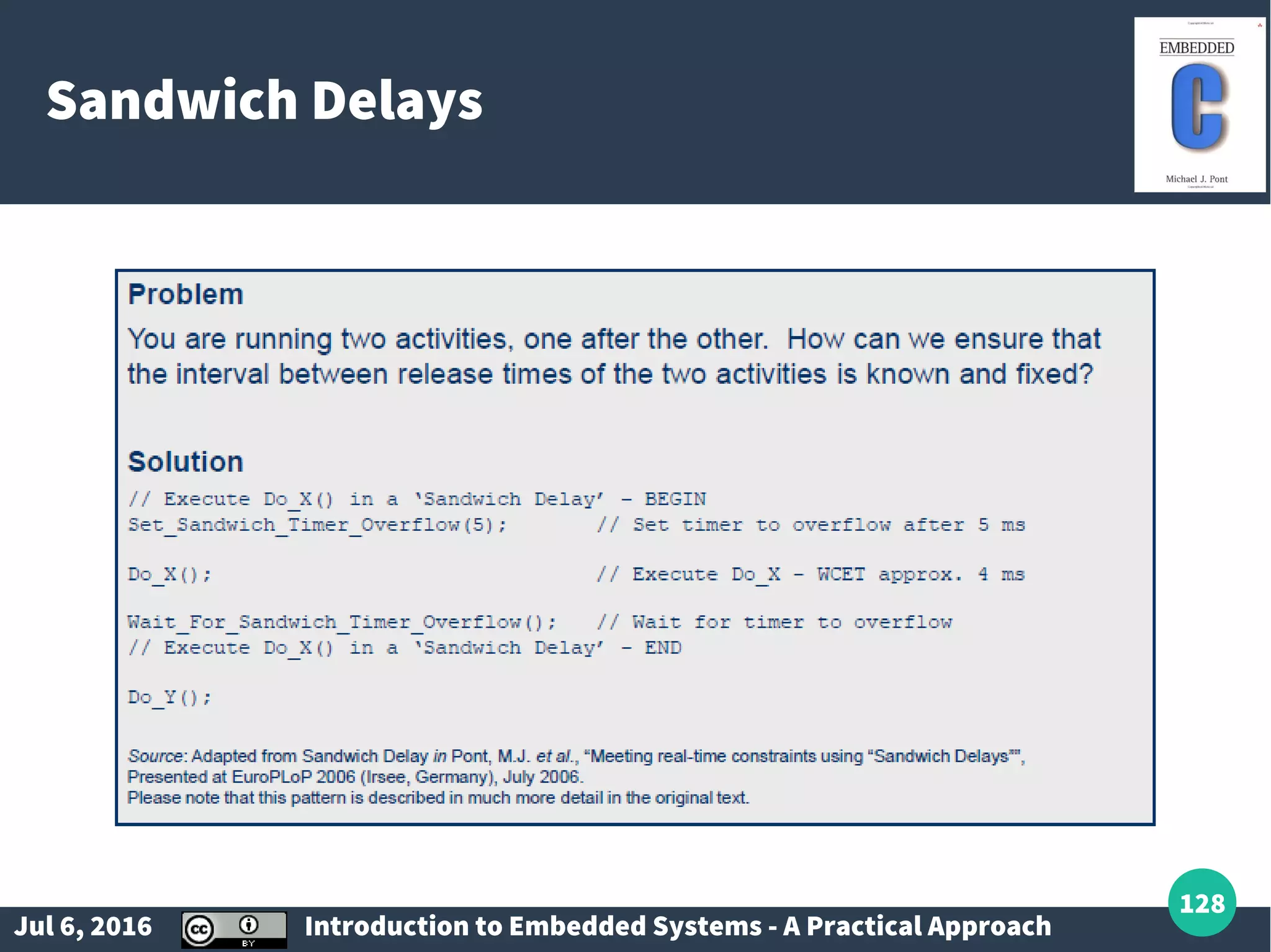 Jul 6, 2016 Introduction to Embedded Systems - A Practical Approach 128 Sandwich Delays 