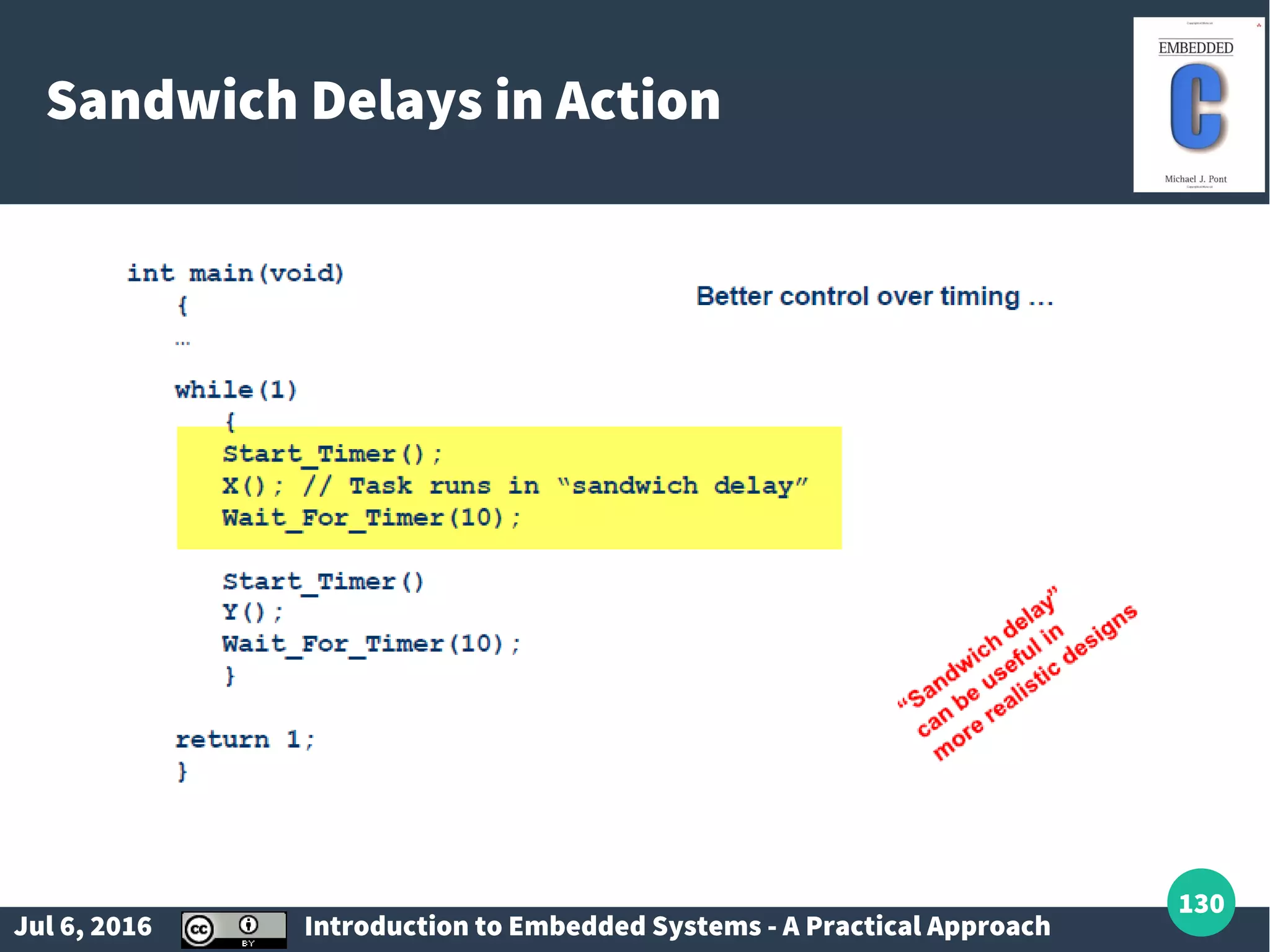 Jul 6, 2016 Introduction to Embedded Systems - A Practical Approach 130 Sandwich Delays in Action 
