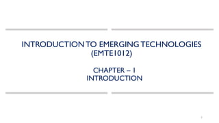 Introduction to emerging technology | PDF | Computing | Technology ...