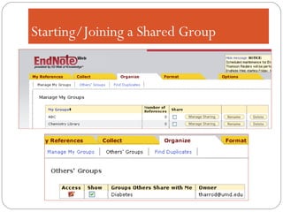 Starting/Joining a Shared Group 