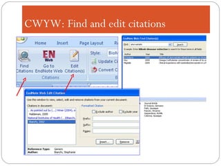 CWYW: Find and edit citations 