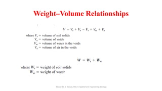 Weight–Volume Relationships
Abazar M. A. Daoud, MSc in Applied and Engineering Geology
 