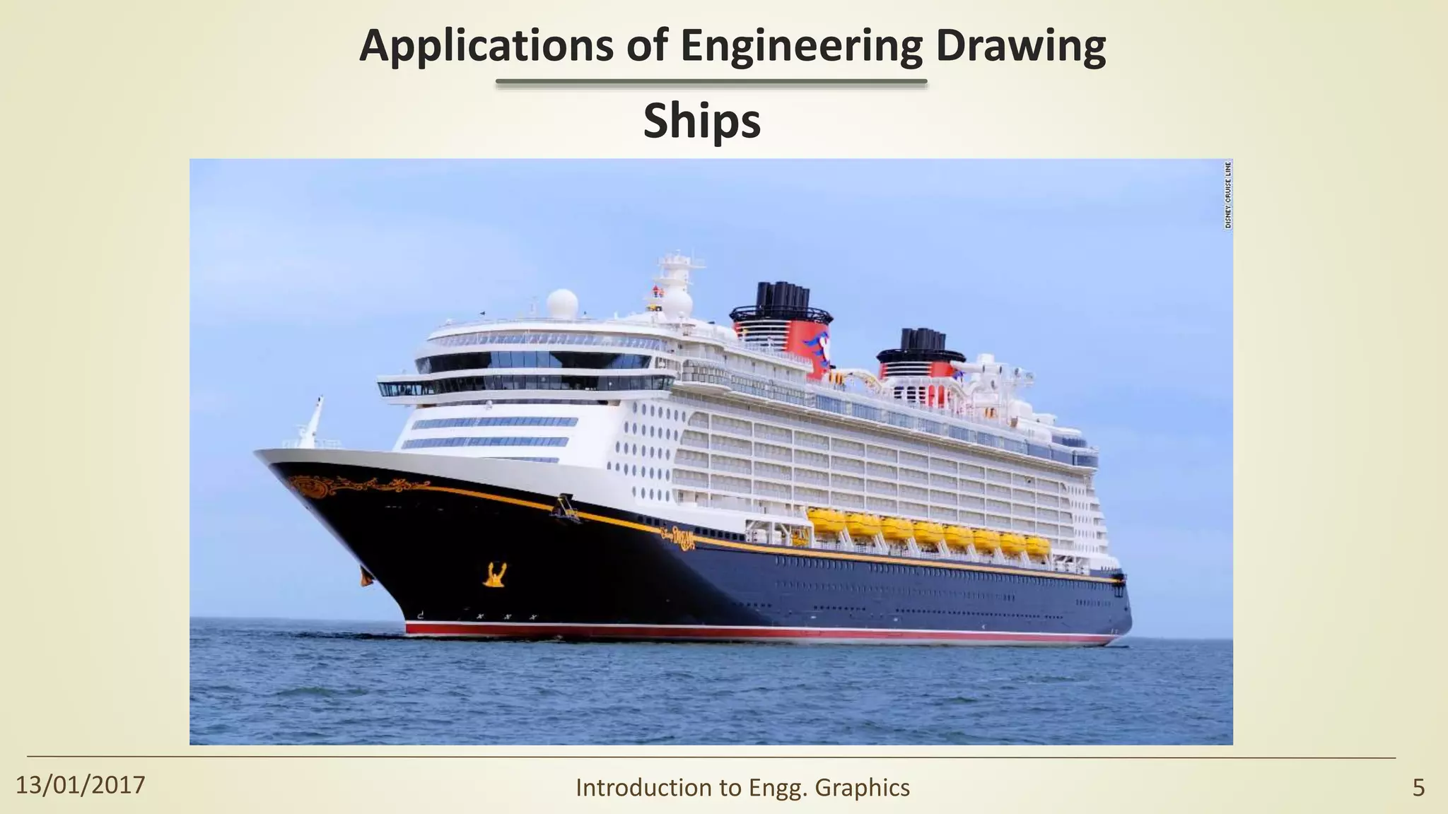 Ships
Applications of Engineering Drawing
13/01/2017 Introduction to Engg. Graphics 5
 
