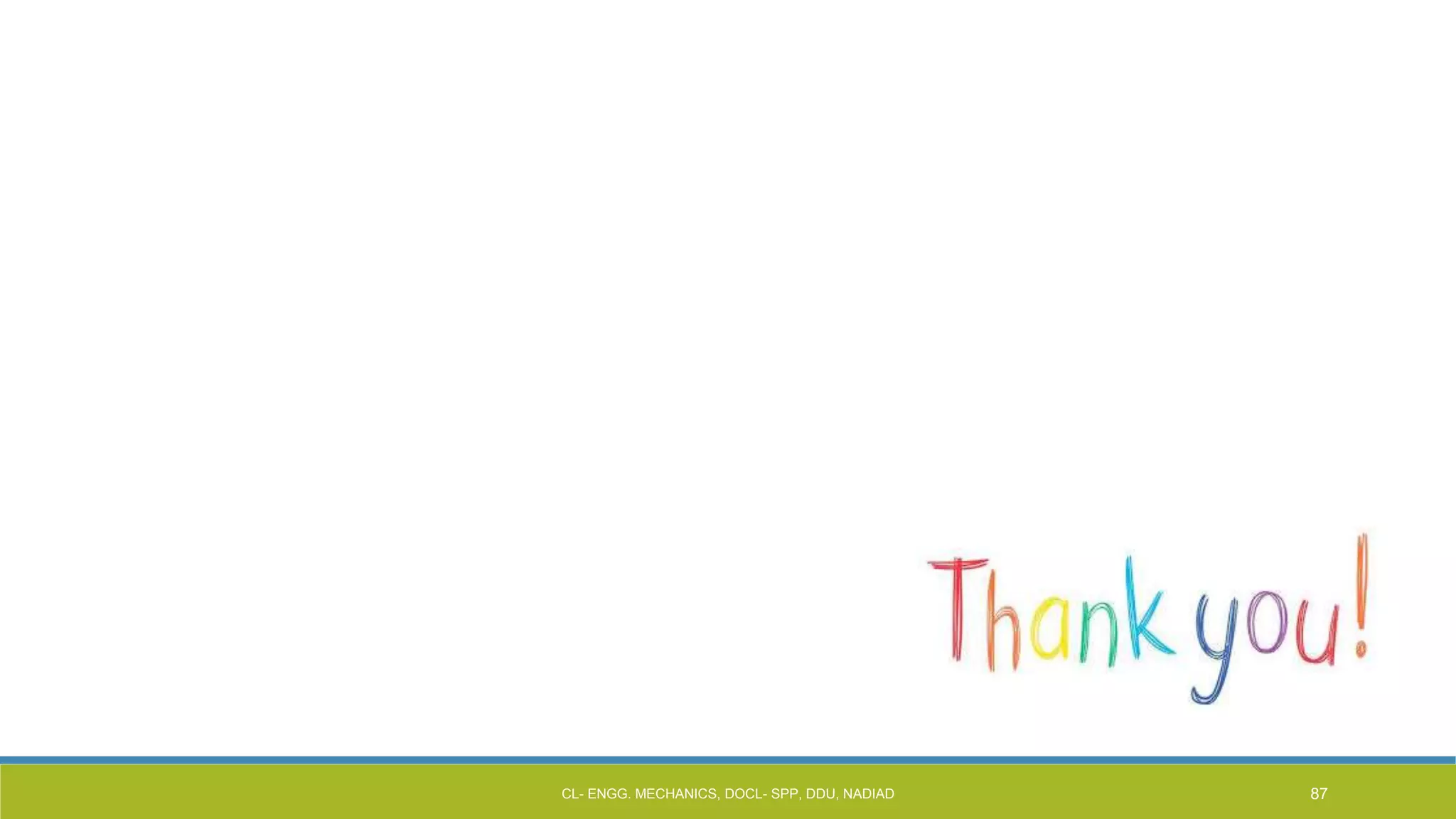CL- ENGG. MECHANICS, DOCL- SPP, DDU, NADIAD 87
 