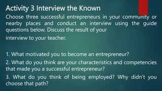 INTRODUCTION TO ENTREPRENEURSHIP.pptx SH | PPTX