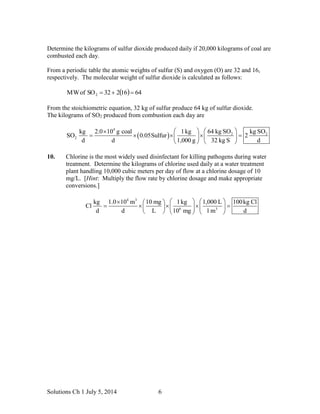 Solutions for Problems in Introduction to Environmental Engineering by Richard Mines and Laura ...
