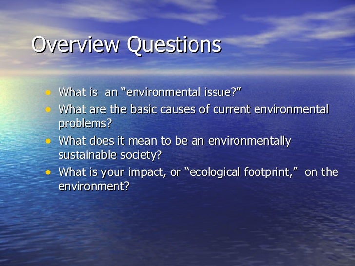Introduction to environmental systems