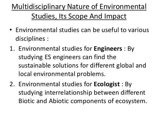 multidisciplinary nature of environmental studies pdf