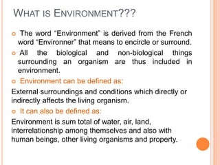 Introduction to environment i