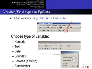 Introduction to epi data | PDF