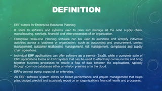 Introduction to erp system | PPTX