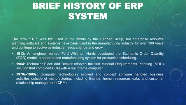 Introduction to erp system | PPT