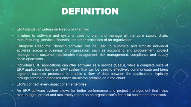 Introduction to erp system
