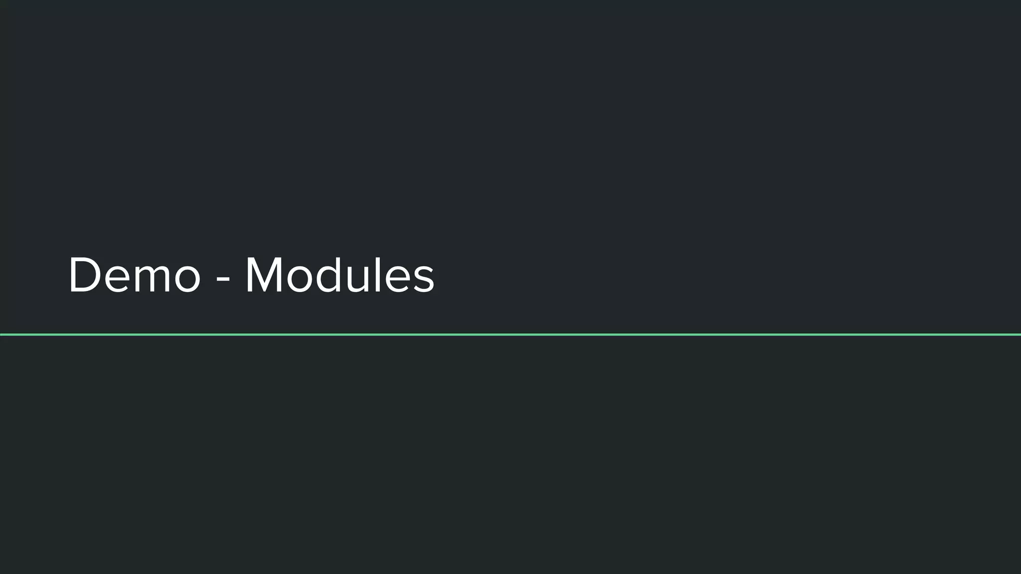 Demo - Modules 