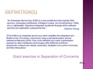 Gartner Group
Giant exercise in Separation of Concerns
[Ric]
 