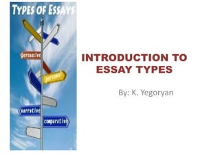 INTRODUCTION TO ESSAY TYPES