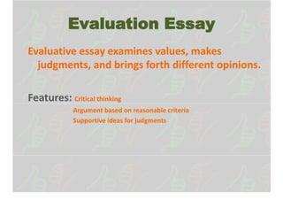 INTRODUCTION TO ESSAY TYPES