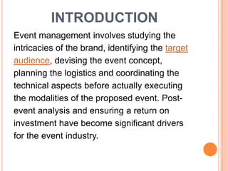 Introduction to event management | PPT