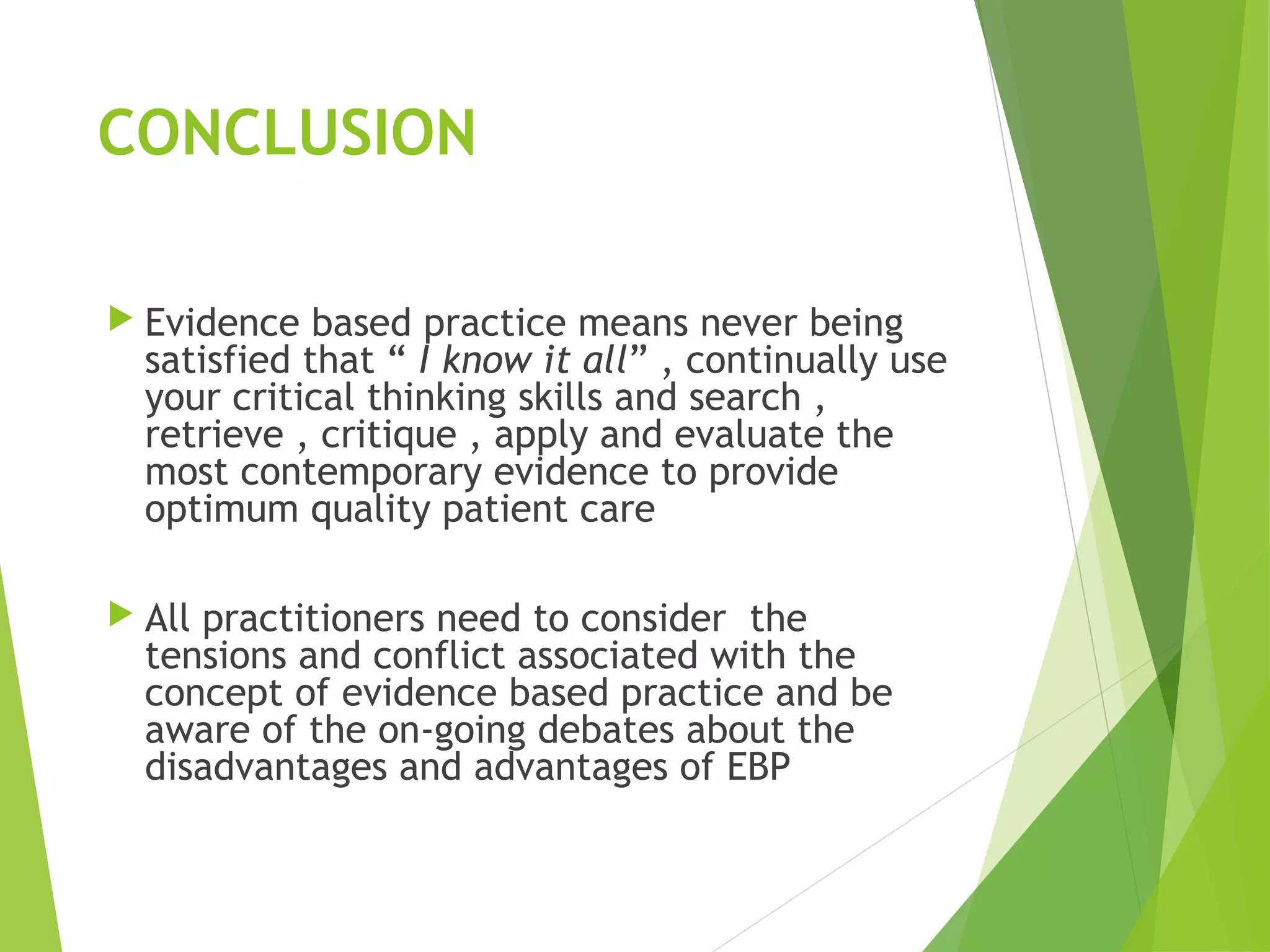 Introduction to evidence based practice | PPT