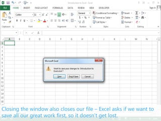 Introduction to Excel - Excel 2013 Tutorial | PDF