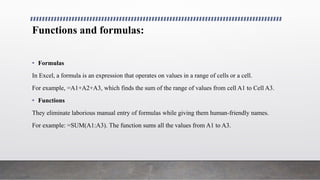 Introduction to MS excel | PPTX | Computer Software and Applications ...