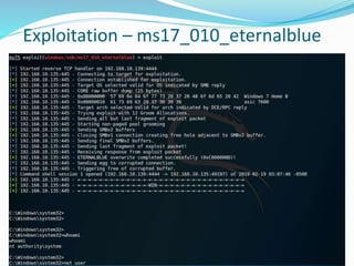 Exploitation – ms17_010_eternalblue
 
