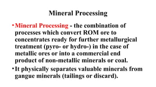 Comprehensive Introduction to Extractive Metallurgy and Mineral ...