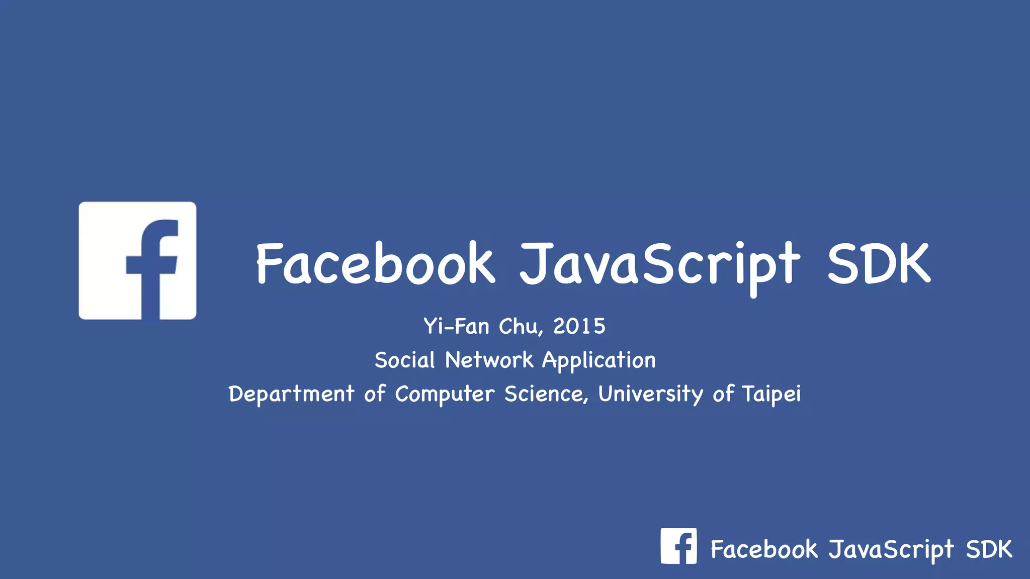 Introduction to facebook java script sdk | PPT
