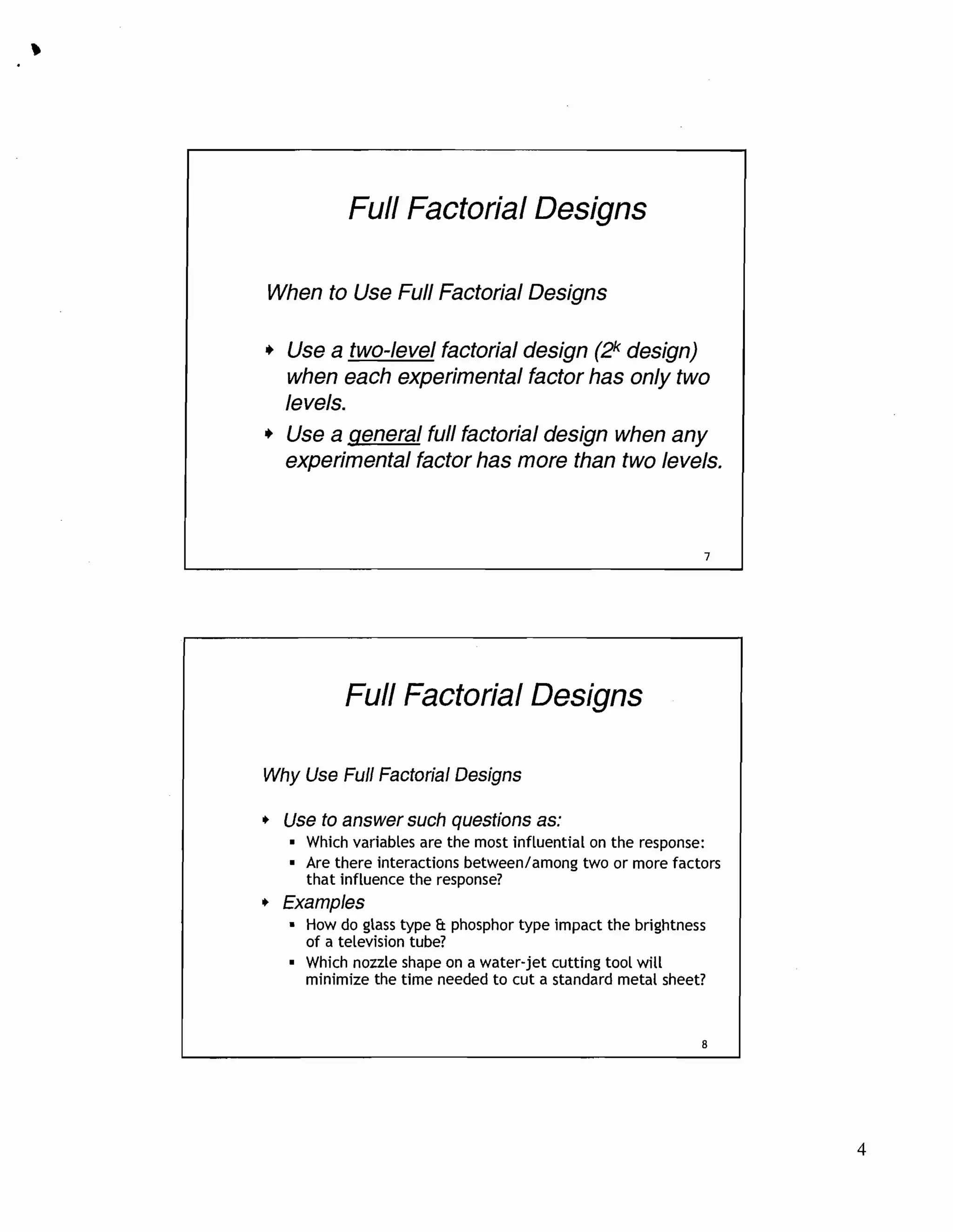 Introduction to factorial designs