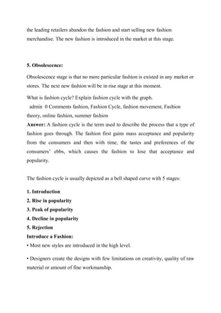 Introduction to fashion industry | PDF