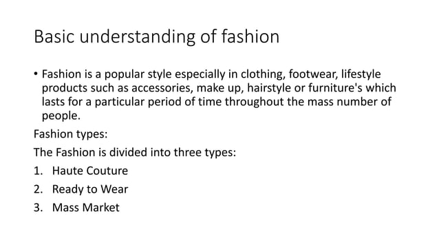 Introduction to fashion marketing | PPT