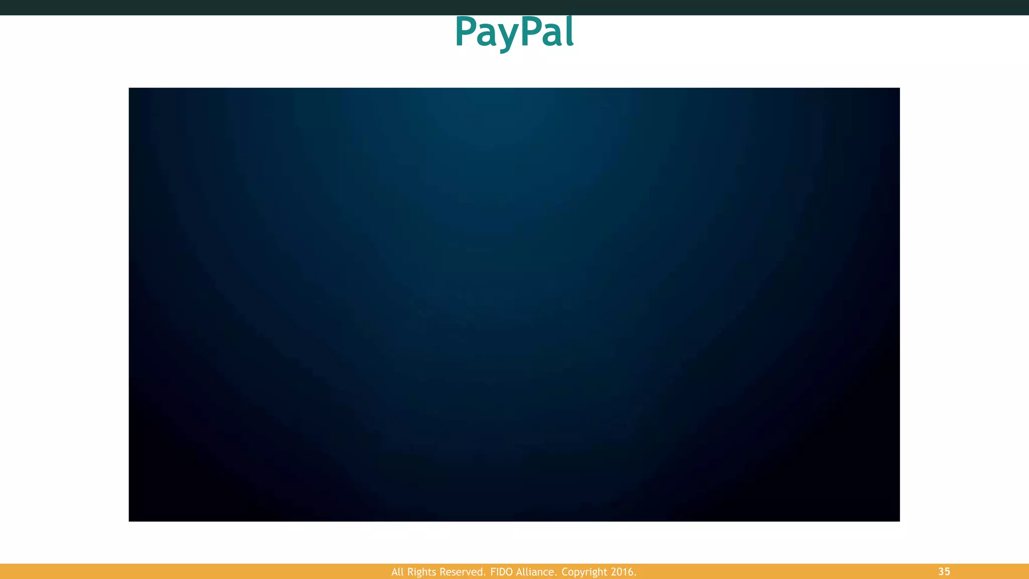 PayPal
All Rights Reserved. FIDO Alliance. Copyright 2016. 35
 