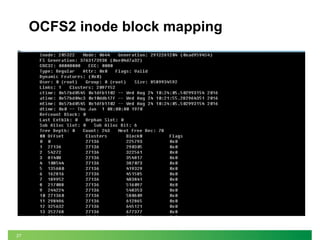 27
OCFS2 inode block mapping
 