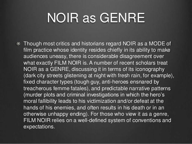Introduction To Film Genre Study 1 Film Noir Introduction To Film Genre Study 1 Film Noir