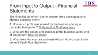 Output Financial Introduction to Financial Accounting | PPT