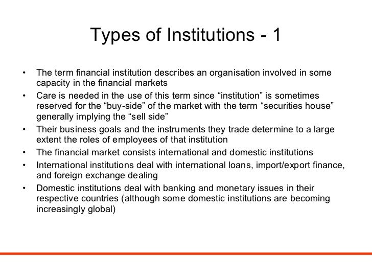 Financial Institutions Presentation 2005